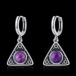 New Elegant Natural Kyanite S925 Silver Drop Earrings for Women Vintage Jewelry Wedding Engagement Hoop Earrings Gifts