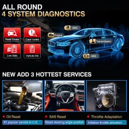 2026 LAUNCH X431 CRP123 V2.0 OBD2 Scanner Engine/ABS/SRS/Transmission Diagnostic Scan Tool ,3 Reset Automotive tools