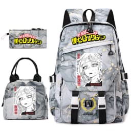 My Hero Academia Anime Print School Backpack Set for Girls Casual Lightweight Student Bookbag with Lunch Bag Pencil Case
