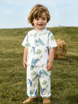 2Pcs Organic Cotton Kids Baby Sets Spring Summer Solid Tshirt Top + Pant Casual Toddler Boy Clothing