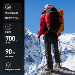 Naturehike Down Pants Double Side Zipper Warm Duck Down Pants Outdoor Winter Windproof Waterproof Pants 20D/400T Nylon 700FP