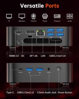 ACEMAGIC AMD Ryzen 5 7430U Mini PC 16GB LPDDR4X RAM 512GB SSD Windows 11 Pro Small Form Factor Computer WiFi 6 Triple Display PC