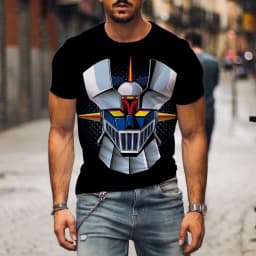 Mazinger Z Robot 3D Print Sport Quick-dry Breathable Men T-shirt Outdoor Casual Anime Harajuku Cosplay Parent-child Short Sleeve