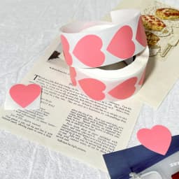 500Pcs Chroma Labels Stickers Color Code Dot Labels Stickers 1 Inch Heart Red, ,Yellow,Blue,Pink,Black,Stationery Stickers