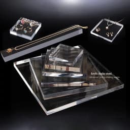 Transparent acrylic block platform jewelry holder organizer display stand for Bracelet Necklace Ring earring cosmetics riser