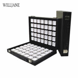 Portable Travel Gemstone Storage Case Gem Jewelry Display Box 70pcs Stone Holder Organizer Loose Diamond Carrying Bag PU Leather