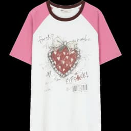 ELFSACK Women's Sweet Short Sleeve Graphic Tee with Cute Print, T-Shirt with Multiple Color Options, Loose Casual Autumn Top