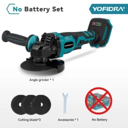 YOFIDRA 125mm Brushless Angle Grinder 3 Gear Grinding Machine Polishing Cutting Woodworking Tool For Makita 21V Battery Pin