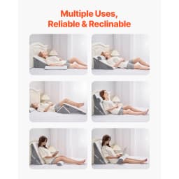 SucceBuy Bed Wedge Pillow 3 Pcs Adjustable Orthopedic Bed Wedge Set Post Surgery Pillow for Acid Reflux Back Pain Snoring Relief