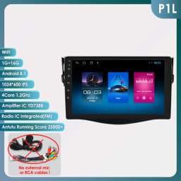 Hizpo 8+128GB Android 13 For Toyota RAV4 2006-2012 Car Radio Multimedia Player AI Voice Control Navigation GPS Wireless Carplay