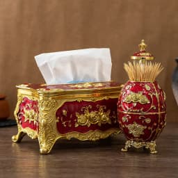 European light luxury pressing toothpick container Tissue box set household living room office tissue storage box Toothpick box