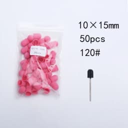 50PCS Green Nail Sanding Caps Bands With Rubber Drill Polishing Nail Art Rotating Remove Burrs Manicure Pedicure Accessory Tool