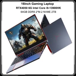 16-Inch Gaming Laptop Computer Notebook RTX4050 6G Intel Core I9-13900HK Windows11 RAM Max 64GB DDR5 2*M.2 NVME 2TB SSD WiFi