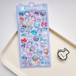 Creative Candy Ghost Rabbit Drop 3D Relief Stickers Scrapbooking Diy Diary Stationery Sticker Decor Cute Aesthetic Stickers