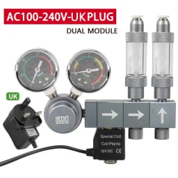 Aquarium CO2 Regulator Dual Meter Solenoid Valve Quick Plug Foam Recorder Control System Fish Tank CO2 Pressure Reducing Valve