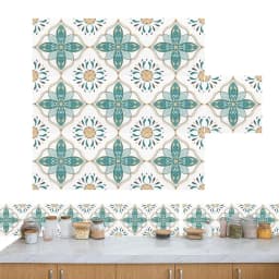 Tile Stickers Set Retro Multifunctional Tile Decals 10PCS Decorative Ceramic Tiles Stickers Colorful Artistic Tile Decals For
