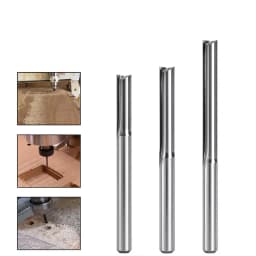 10pcs Carbide End Mill  3.175mm （1/8）Shank 2 Flute Straight Slot Milling Cutter MDF Plastic Wood Cutter CNC Machine Router Bit