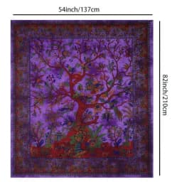 Purple Tree Of Life Tapestry Wall Hanging For Bedroom, Cafe, Studio Decor - Psychedelic Boho Style Home Decoration
