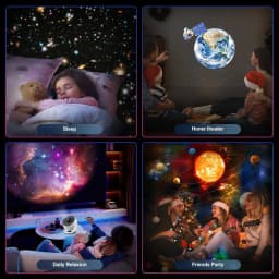 Aiopp 13 in 1 HD Galaxy Projector, Planetarium Star Projector Realistic Starry Sky Night Light ,Solar System Constellation Moon for Kids Bedroom Home Decor