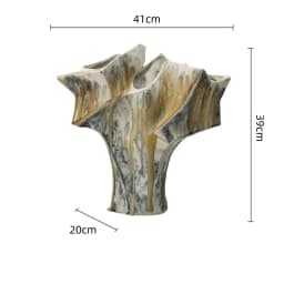 Red Irregular Geometric Vase Abstract Ceramic Handicraft Floral Arrangement Flower Vase Flowerpot Home Decoration Accessories