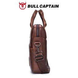 BULLCAPTAIN Men's Leather Briefcase With Large Capacity Multifunctional Handbag Business Bag For Computer Men's Satchel Bag