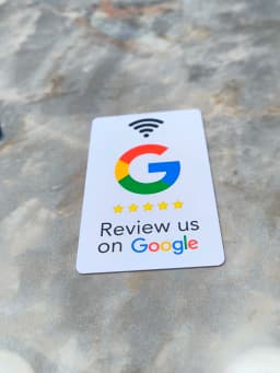 13.56Mhz programmable Google Review Card NFC station table NFC Google Reviews display bending card standing brand bracket