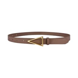 2023 New Wide Belt Women's BV True Cowhide Triangle Smooth Buckle Belt Minimalist INS Style Suit Dress Belt