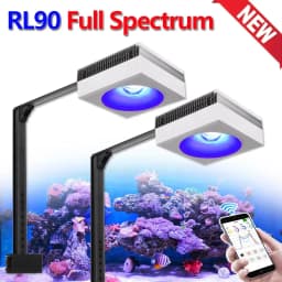 PopBloom-RL90 WiFi LED Aquarium Light 200W, Reef Marine Aquarium Led Lamp for 80-120cm 30"-48" Reef Coral SPS/LPS Tank