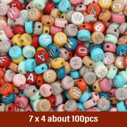 7mm Black White Mixed Letter Acrylic Beads Round Flat Alphabet Spacer Beads For Jewelry Making Handmade Diy Bracelet Necklace