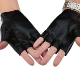 Leather Fingerless Short Gloves Black Rivets Stud Half Finger Mittens Fashion