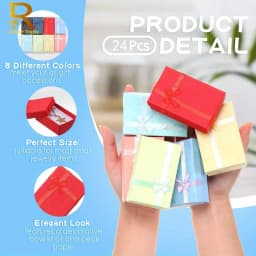 24 pcs High Quality Paper Ring Necklace Set Jewelry Necklace Earrings Rectangular Package Gift Box 5*8*2.5cm