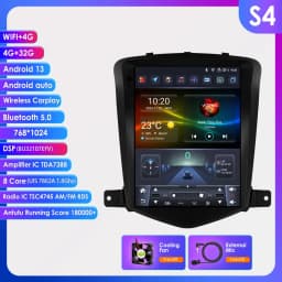 9.7'inch 2Din Carplay Android 13 Car Radio For Chevrolet Cruze J300 2008-2012 Multimedia Navi GPS Head Unit Stereo BT 4G Player