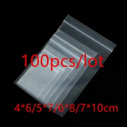 100pcs Transparent Self Sealing Zip Zipper Lock Plastic Bags 4*6/5*7/6*8/7*10cm Clear Ziplock Bags for Jewelry Packaging Bag