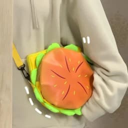 PU Stylish Hamburger Daypack Laptop Storage Zipper Portable Casual Tote Cheeseburger Backpack for Unisex Travel Outdoor Vacation
