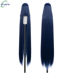 700g High Quality 59" 150cm Long Straight Cosplay Wig With Bang Blond Brown Red Green Blue Heat Resistant Hair Colors Anime Wigs