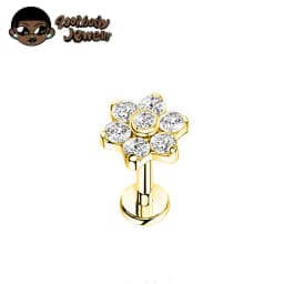 ASTM F136 Titanium Flower Piercing 16G 18G Internal Thread Labret Tragus Helix Conch Piercing Lip Nose Body Piercing Jewelry