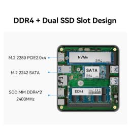 MOREFINE M8 Mini PC Intel 5205U up to 1.9GHz Windows 11 pro 16G RAM 512G SSD 4K@60 WiFi 5/BT 5.1 Laptop/Desktop Computer