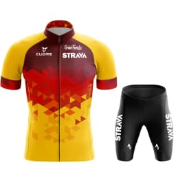 2024 Jersey Set Strava Summer Short Sleeve Breathable Men's Mountain Bike Jersey Set Sweat-Wicking Quick-Drying Jersey