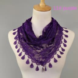Fashion Solid Triangle Veil Scarf Women Polyester Jacquard Rose Shawl Wedding Turban