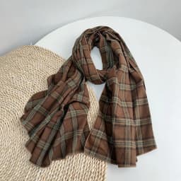 2025 British Style 100% Cotton Scarf Retro Plaid Women Shawls And Wraps Lady Travel High Quality Large Vintage Scarves 75x180cm