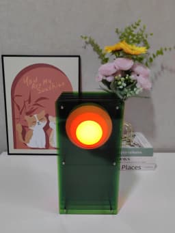 RGB 16 Colors DIY Lamp Desk Acrylic Moon Ambient Light Nordic Style Cordless Rechargeable Bedroom Lamp Indoor Decoration 30*15cm