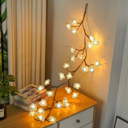 96 Led USB Cherry Blossom Light String Artificial Flower Tree Branch Rattan Lights 8 Modes For Party Home Christmas Decoration