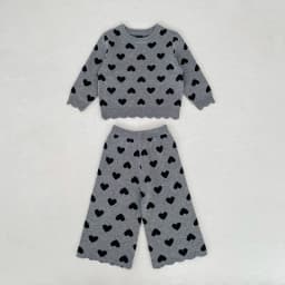 MILANCEL New Spring Children's Knitted Set 9M-6T Cute Love Girls Sweater +Pants Sweet Versatile Kids Clothes Baby Outfit 2PCS