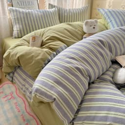 100% Cotton Yarn-dyed Duvet Cover Set or Single Quilt Covers Skin-friendly Breathable Blanket Cover Soft Plaid Comforter Cover
