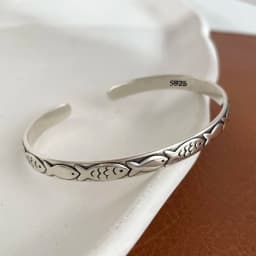 100% Solid 925 Sterling Silver Metal Bracelet for Women Vintage Handmade Simple Retro Chain Heart Bracelet Birthday Gift Party