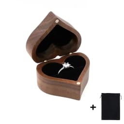 Free Customize Wedding Ring Box With Bag Heart Shape Personalized Custom Wood Ring Box Engagement Ring Boxs Christmas Gifts