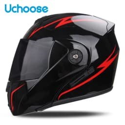 Uchoose Unisex Motorcycle Helmet DOT Certification Double Lens Cross Section Helmet Safety Modular Flip Helm Helmet With Visor
