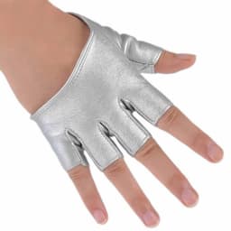 1 Pair Black Pu Leather Half Finger Gloves For Gothic Punk Rock Lolita Harajuku Stage Performance Cosplay Women Fingerless Glove