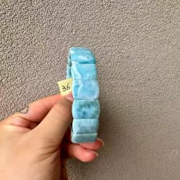 2026 AAA Grade Natural Larimar/Copper Pectolite Bead 10x14mm Bracelet Dominicana Genuine Larimar Gemstone Bangle Woman Wholesale