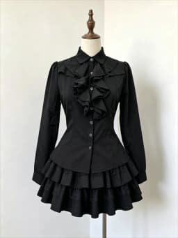 Gothic Punk Dress Ruffle Flare Sleeve Bow Front Tiered Mini Dress American 2000s Vintage Goth Style Women Casual Streetwear 2026